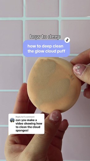 Replying to @l how to give your glow cloud puff a deep clean! I use mine daily to apply bb cream but because we designed it to be super plush and sturdy its not only great for makeup application but lasts long and holds up when you squeeze to clean it 🫶🫧 hope that helped and comment any other questions!
