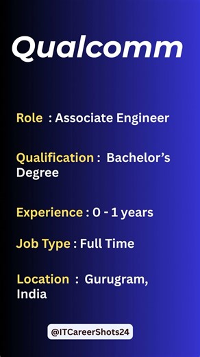 Big Opportunity at Qualcomm | Software Engineer | #techjobs #tech #career #qualcomm #engineering