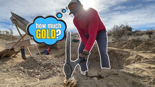 Uncovering Desert Gold: A 20-Minute Dig in California 🏜️💰 #goldrush #mining | Chrisundertaking