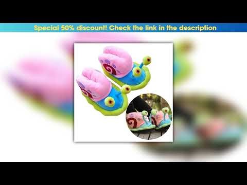 Deal SpongeBob Gary The Snail Plush Slippers Anime Cotton Shoes Soft Plush for Boy Girl Cartoon Win