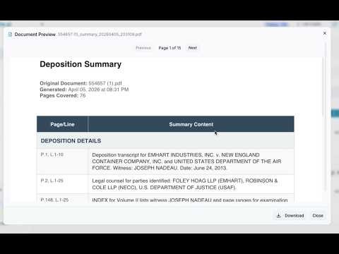 Generate Deposition Summaries: Upload deposition pdf and generate summary in minutes | CaseSuite.ai