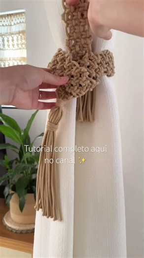 Macrame curtain tieback tutorial #macrametutorial #macrametutorial #curtains #macrame #diy