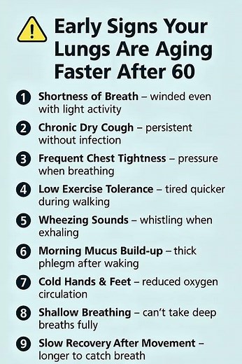9 Early Signs Your Lungs Are Aging Faster After 60 | Short Breath & Chest Tightness Warning