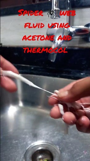making web fluid (spider web) || acetone vs Styrofoam.