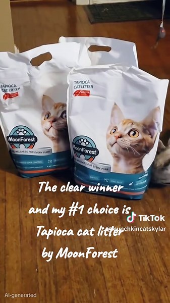 Tapioca litter is hands down the best ! #petsoftiktok #catsoftiktok #cats