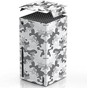 Magnetic Wraps for Xbox Series X Console Accessories, New Look Design Cover Skin with Premium PU Leather, Magnetic Closure Wrap & TOP Cover for Xbox Series X, Full Protection - Gray Camo