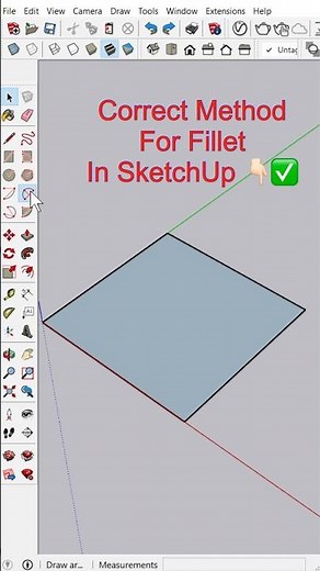 Smart Fillet In Sketchup😎 No Plugin Used 🤗 #shorts #sketchup #3dmodeling #cad #3d #designgorhythm