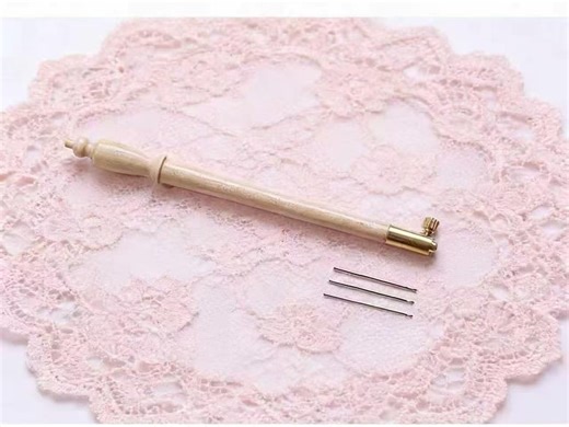 Luneville Tambour Embroidery Hook Set, White Wood Handle, Beading Needle Tool - Etsy