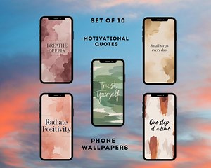 Set of 10 Motivational Quote Phone Wallpapers Minimal Abstract Painterly Neutral Aesthetic Backgrounds Digital Download Bundle - Etsy