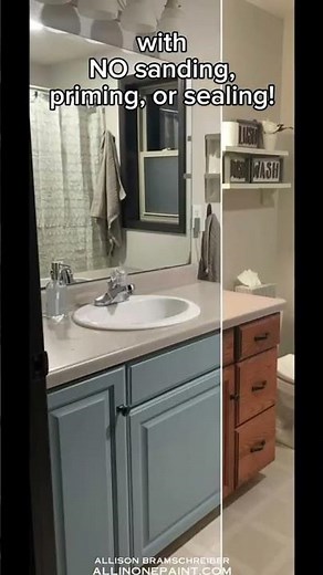 How to paint a bathroom vanity!