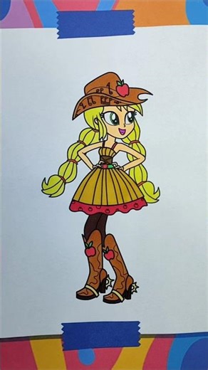 Coloring Equestria Girls Applejack | Fun Art for Kids