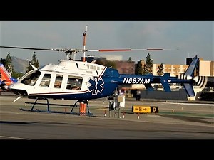 Bell 407 Start-Up & Takeoff (Crashed on Mt. Baldy 09-04-22) Air Ambulance Helicopter N687AM