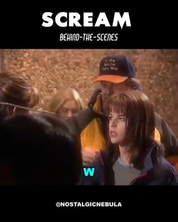 Scream (1996) Behind-the-scenes. Sidney Punches Gale Weathers. 🎞 Scream (1996) ✒ Kevin Williamson 🎬 Wes Craven 🎥 Drew Barrymore, Roger Jackson, Neve Campbell, Skeet Ulrich, Rose McGowan, David Arquette 🎵 Marco Beltrami #scream #scream7 #wescraven | Nostalgic Nebula