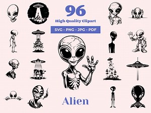 Alien SVG Bundle: 96 Sci-fi Cut Files for Cricut & Sublimation (digital Download) - Etsy