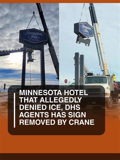 Crane removes Hampton Inn by Hilton sign from Minnesota hotel that allegedly denied service to DHS, ICE agents | US Daily Surge
