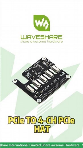 PCIe TO 4-CH PCIe HAT,4×PCIe Slots for Pi 5 HATs,Stack More PCIe Devices with Ease #raspberrypi5