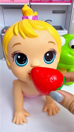 Satisfying ASMR Unboxing Toy | Pororo & Minnie Mouse Eating Banana & Strawberry #shorts