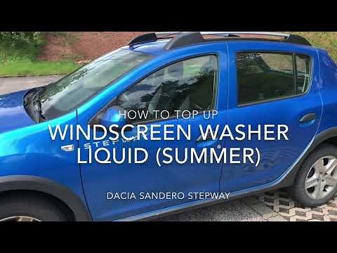 How to check and top up your windscreen washer fluids (liquid) if necessary Dacia Sandero summer DIY