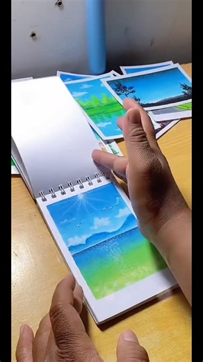 Landscape painting with oil pastels #art #let's paint