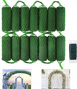 14 Piece Floral Foam Garland for Flowers,9.2Ft Flower Sponge Blocks Kit,Absorption Flower Holder Arch Door,Floral Craft Dry Foam Bricks,Green Floral Foam Arrangement for Home Wedding Garden