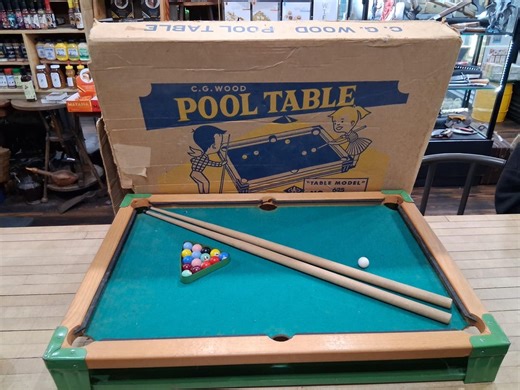C.G. Wood Pool Table Tabletop Billiards Set Model 625 Vintage - Etsy