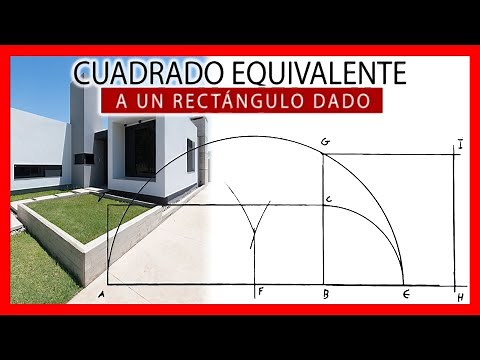 💥 CONSTRUIR un CUADRADO equivalente a un RECTÁNGULO dado 🎲 Dibujo técnico paso a paso