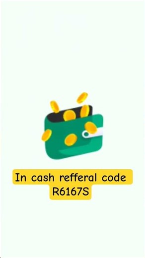 in cash refferal code R6167S #earnmoneyonline #refferal #earningapp #freefire #incash