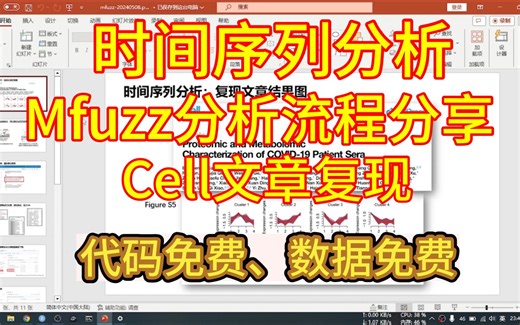 生信技能-05：时间序列分析（Mfuzz包）Cell文章数据、代码下载（1/3）