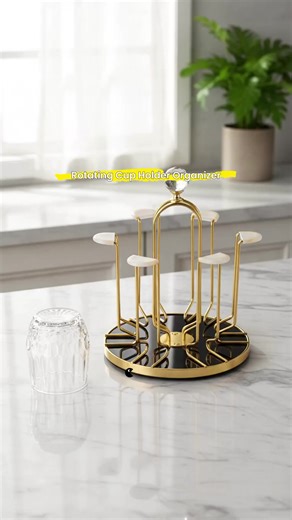 Rotating Drain & Dustproof Glass Cup Holder for Home Use - 1pc Household Organizer for Cups and Glasses