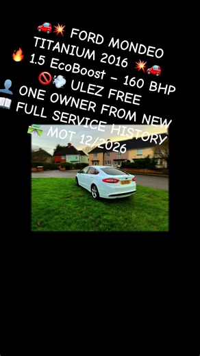 #ford #mondeo #factori #condition #great 🚗💥 FORD MONDEO TITANIUM 2016 💥🚗 🔥 1.5 EcoBoost – 160 BHP 🚫💨 ULEZ FREE 👤 ONE OWNER FROM NEW 📖 FULL SERVICE HISTORY 🛣️ MOT 12/2026 ✨ Smooth • Comfort • Power 🧼 Interior super clean 🧳 Boot uriaș – perfect daily 💷 £4,200 – READY TO GO 📍 Bedfordshire 📩 DM NOW – don’t miss it!