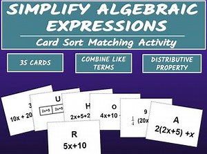 (5) Match Card Sort: Combine Like Terms and Distributive Property