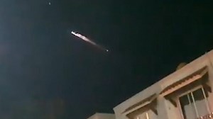 Watch as several bright lights streak across the sky in Mexico.