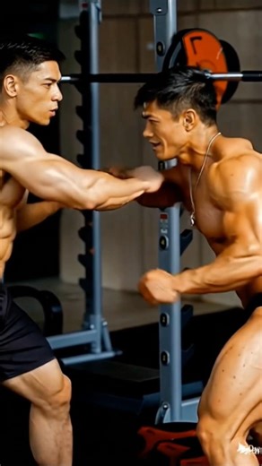 Rumble between 2 bodybuilders #fit #hunk #fitness #body #gym #workout #fight #wrestling #rivals #boy