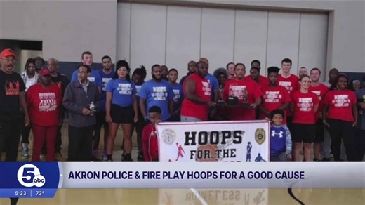 Charity basketball game features Akron Police vs. Fire in friendly showdown