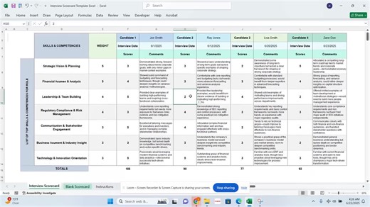 Interview Scorecard Template, Candidate Evaluation Form, HR Interview Score Sheet (excel & Google Sheets) - Etsy Canada