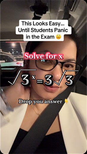 Ingrid Labuca || Math Tutor || Digital Product Creator on Instagram: "Solve for x: Sq.rt. (3^x) = 3 [sq.rt.(3)​] This looks easy… until students panic in the exam 😬 Surds + indices = a common Higher Tier trap. Understanding powers of the same base is key 🔑 Can you get x right? 📘 I help students break down questions step by step. Message me to secure a tutoring slot. #IGCSERevision #HigherTierMath #SurdsPractice #MathsTutor"