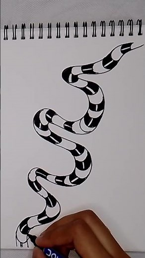 Easy 3D snake Doodle Art 🐍 | doodle drawing😄 #ytshorts #mydoodleworld #art #drawing #shorts