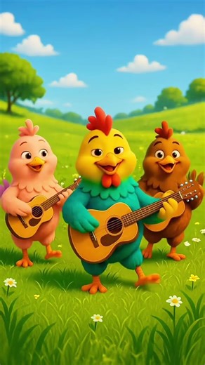 Cute Chicken Guitar Song 🎸 | Learn Numbers 1-2-3 for Kids#trending #cartoon