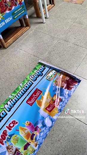 Spanduk Banner Jualan Aneka Minuman Pop Ice & Es Teh