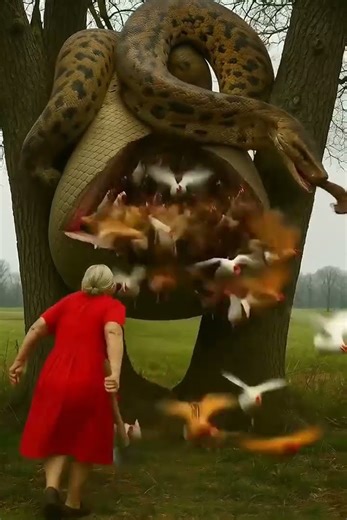 rescue chickens from giant python #animals #funny #shorts