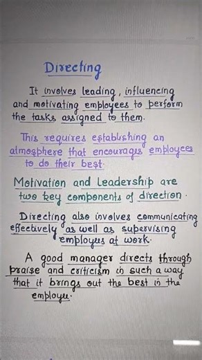 Directing. Ch.1 CLASS -12 Business Studies