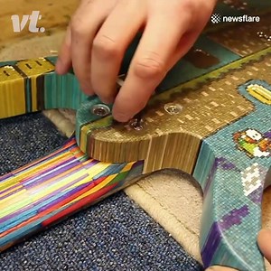 This guy makes a Super Mario guitar out of 10,000 popsicle sticks! | VT