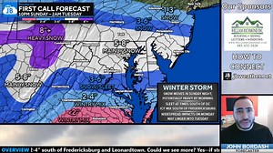 9AM- Here is your Saturday morning forecast update from Forecaster John Bordash. We review the latest timing projections, potential impacts, and snow/ice totals! A Winter Storm Watch is up, so you will want to stay with JB Weather for the latest information throughout the weekend! You read more about this forecast, here: https://jbweather.net/first-call-widespread-impacful-snow-likely-for-monday/ | JB Weather, LLC
