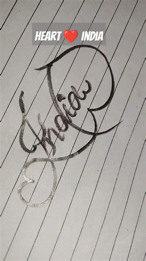 India writing in cursive letters