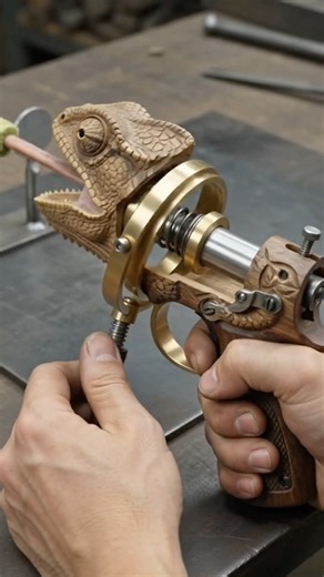 Hollowed Timber Cylinder Fitted Into Triple-Gimbal High-Speed Snare Ejector System! 🦎🎯