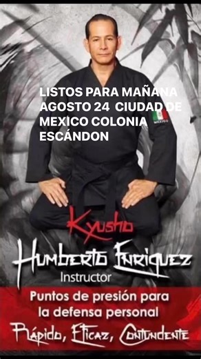 Kyusho mañana 24 de Agosto Ciudad de México Colonia Escándon #puntosdepresion #kyushojitsu #kyusho #defensapersonal #defensapersonalfemenina #kyushojutsu | Instructor Enriquez