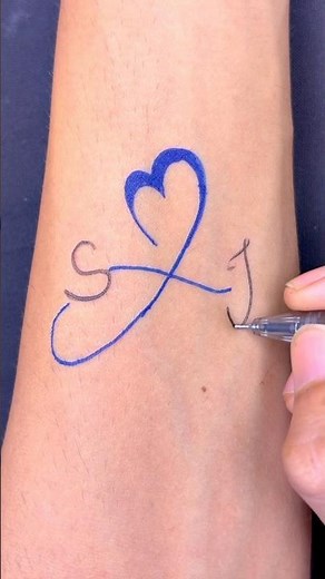 ❤️ Elegant Heart Infinity Initials Tattoo | Simple Love Tattoo Design #Shorts