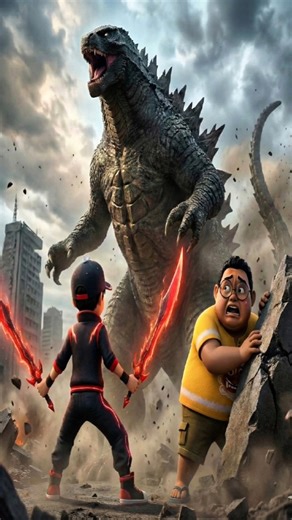 boboboi vs Godzila?🙀😲😳 #hamudhabibi #boboiboy #anomali #kartun #animasi #rumi #jinu #demonhunters