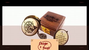 DB Thoreau's Go Confidently Quote Engraved Compass with Wooden Box, Camping Compass, Baptism Gift Boating Hiking Religious Gifts, Missionary Gifts Keepsake. Confirmation Gift Direction Compass