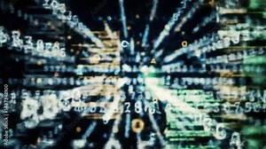 Floating Numbers and Code Scroll in All Directions – Living Digital Data Stream Animation for Tech and Hacker Visuals